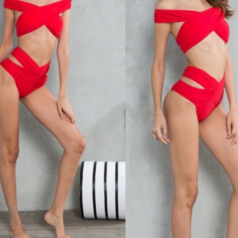 Red Two Piece Bikini